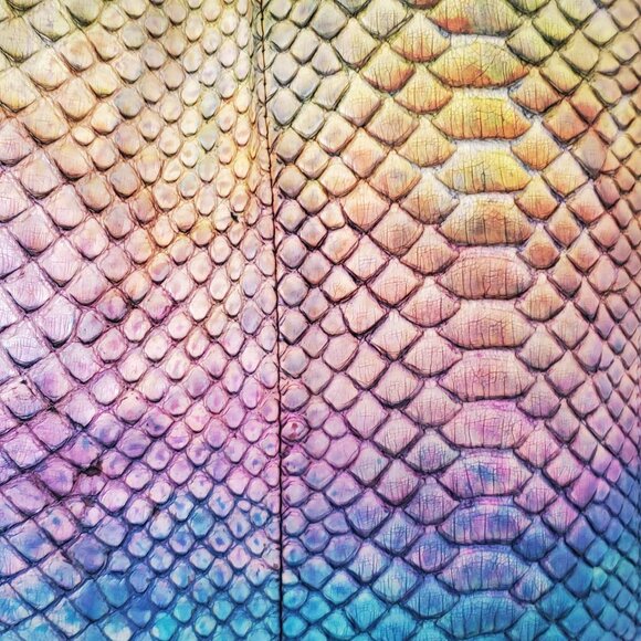 Celine cabas leather python snake skin tote XL phantom blue pink purple rainbow - Picture 3 of 15